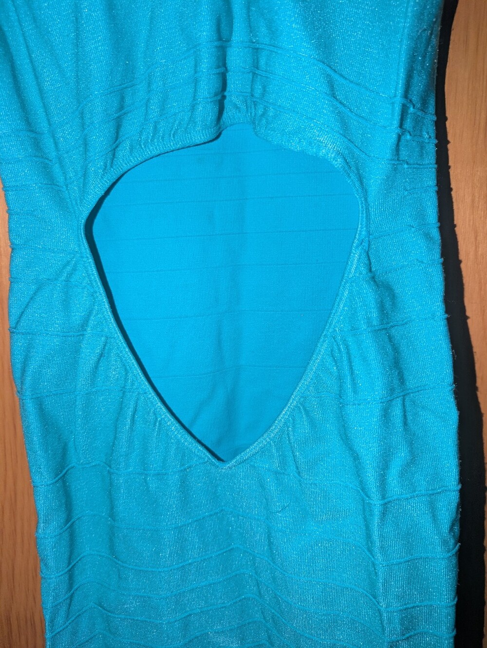 bebe Turquoise Scoop Neck Bodycon Midi Dress - Picture 4 of 5